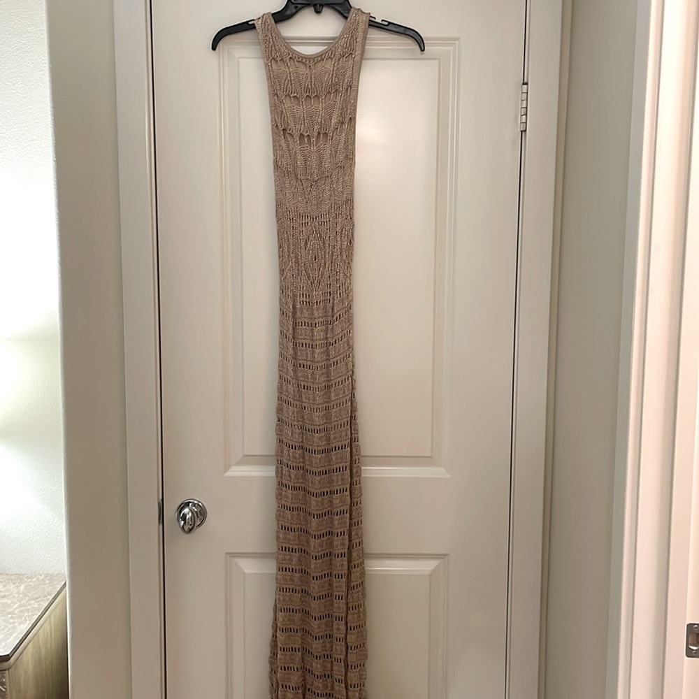 Champagne Knit Maxi Dress
